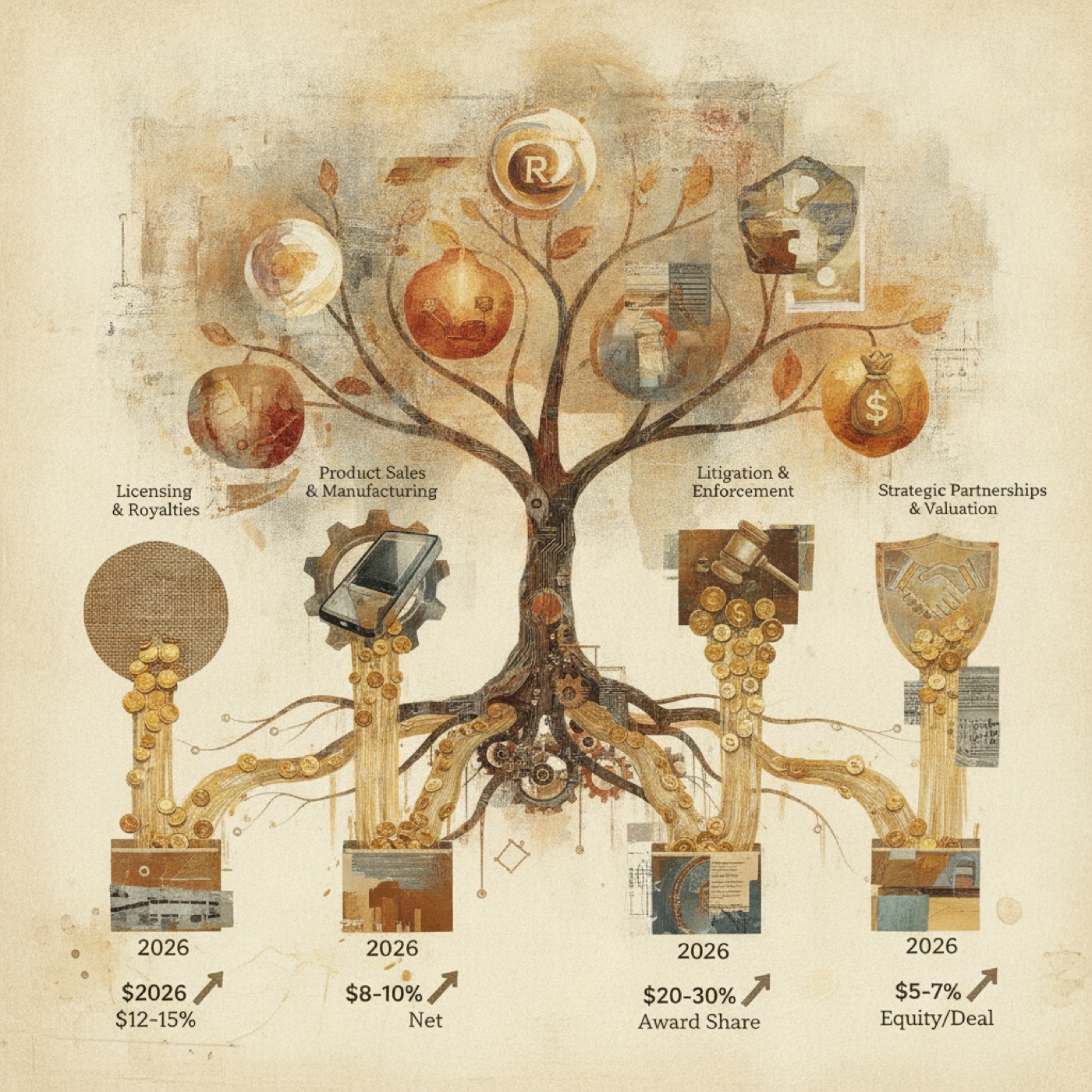 How Does IP Make Money? 4 Mechanisms That Turn Patents Into Cash (With 2026 Royalty Rates)